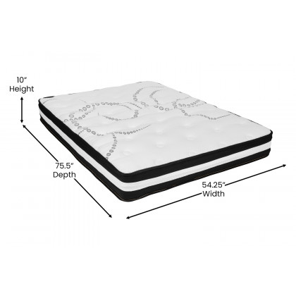 BLNK Riverdale Tufted Upholstered Platform Bed with 10" CertiPUR-US Certified Pocket Spring Mattress - Black, Full Size