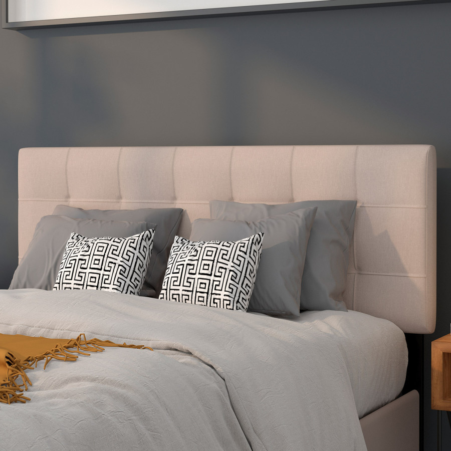 BLNK Bedford Fabric Tufted Upholstered Headboard - Beige, Full Size