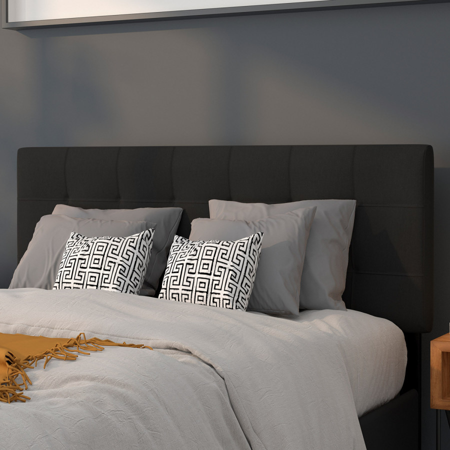 BLNK Bedford Fabric Tufted Upholstered Headboard - Black, Full Size