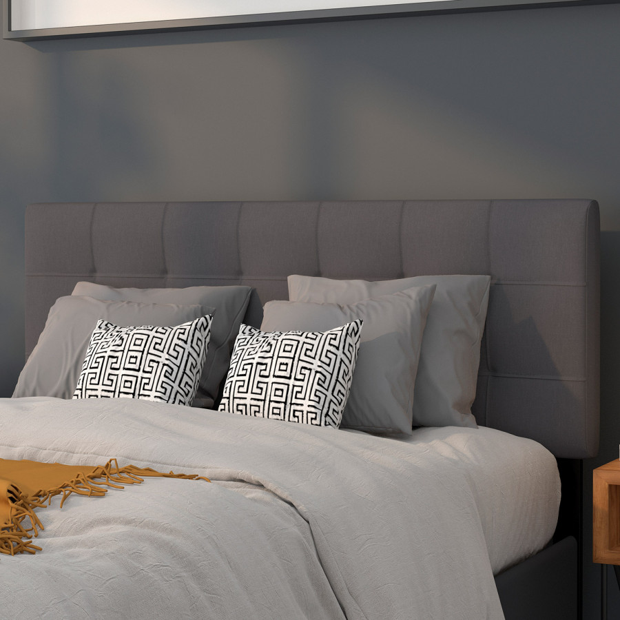 BLNK Bedford Fabric Tufted Upholstered Headboard - Dark Gray, Full Size