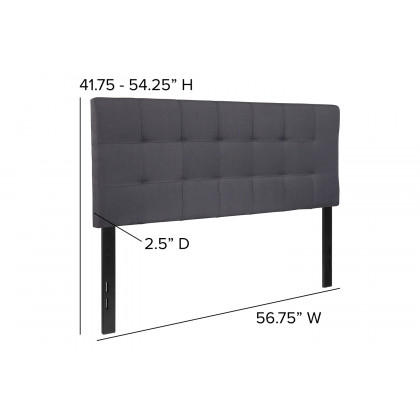 BLNK Bedford Fabric Tufted Upholstered Headboard - Dark Gray, Full Size