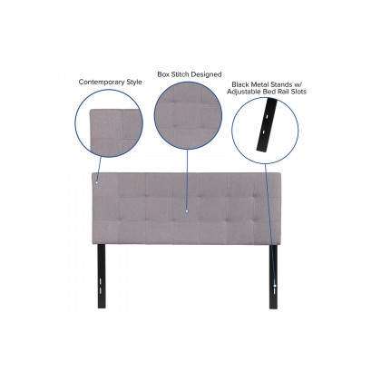 BLNK Bedford Fabric Tufted Upholstered Headboard - Light Gray, Full Size