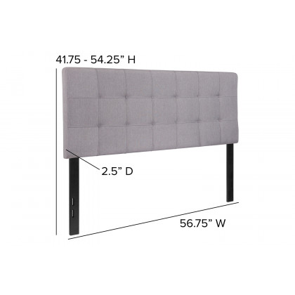 BLNK Bedford Fabric Tufted Upholstered Headboard - Light Gray, Full Size
