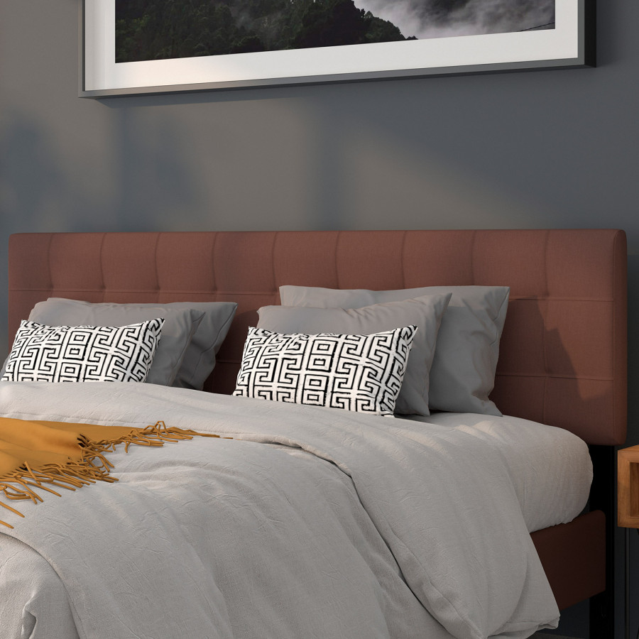 BLNK Bedford Fabric Tufted Upholstered Headboard - Dark Brown, King Size