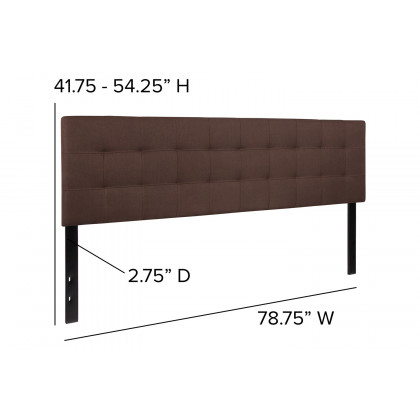 BLNK Bedford Fabric Tufted Upholstered Headboard - Dark Brown, King Size