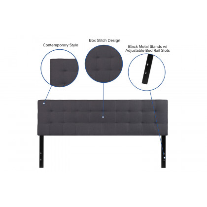 BLNK Bedford Fabric Tufted Upholstered Headboard - Dark Gray, King Size