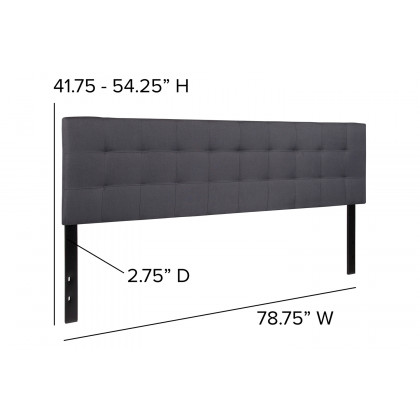 BLNK Bedford Fabric Tufted Upholstered Headboard - Dark Gray, King Size