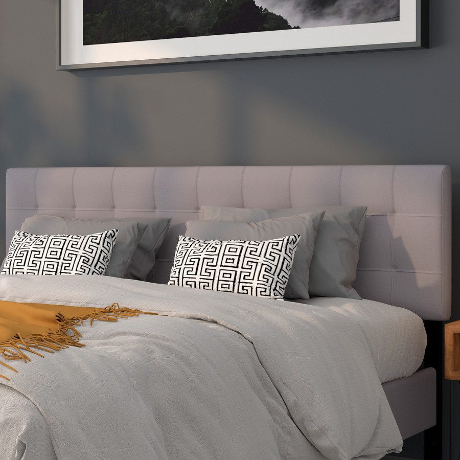 BLNK Bedford Fabric Tufted Upholstered Headboard - Light Gray, King Size