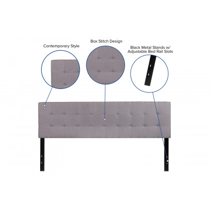 BLNK Bedford Fabric Tufted Upholstered Headboard - Light Gray, King Size