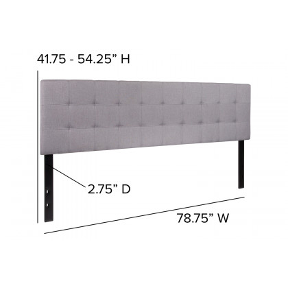 BLNK Bedford Fabric Tufted Upholstered Headboard - Light Gray, King Size