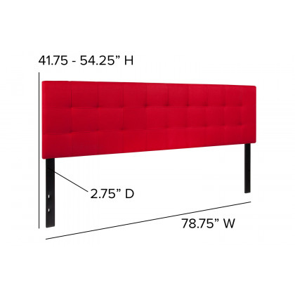BLNK Bedford Fabric Tufted Upholstered Headboard - Red, King Size