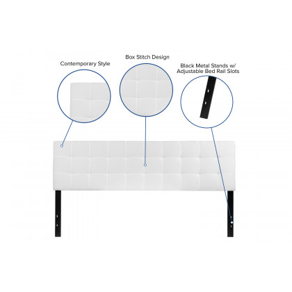BLNK Bedford Fabric Tufted Upholstered Headboard - White, King Size