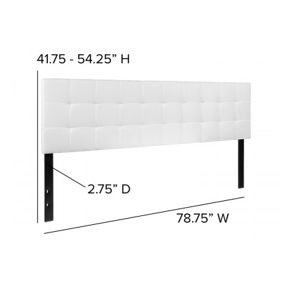 BLNK Bedford Fabric Tufted Upholstered Headboard - White, King Size