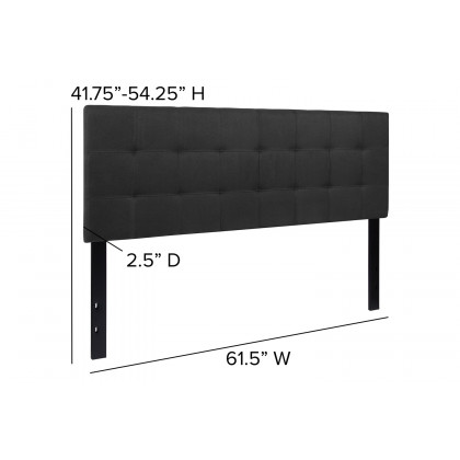 BLNK Bedford Fabric Tufted Upholstered Headboard - Black, Queen Size