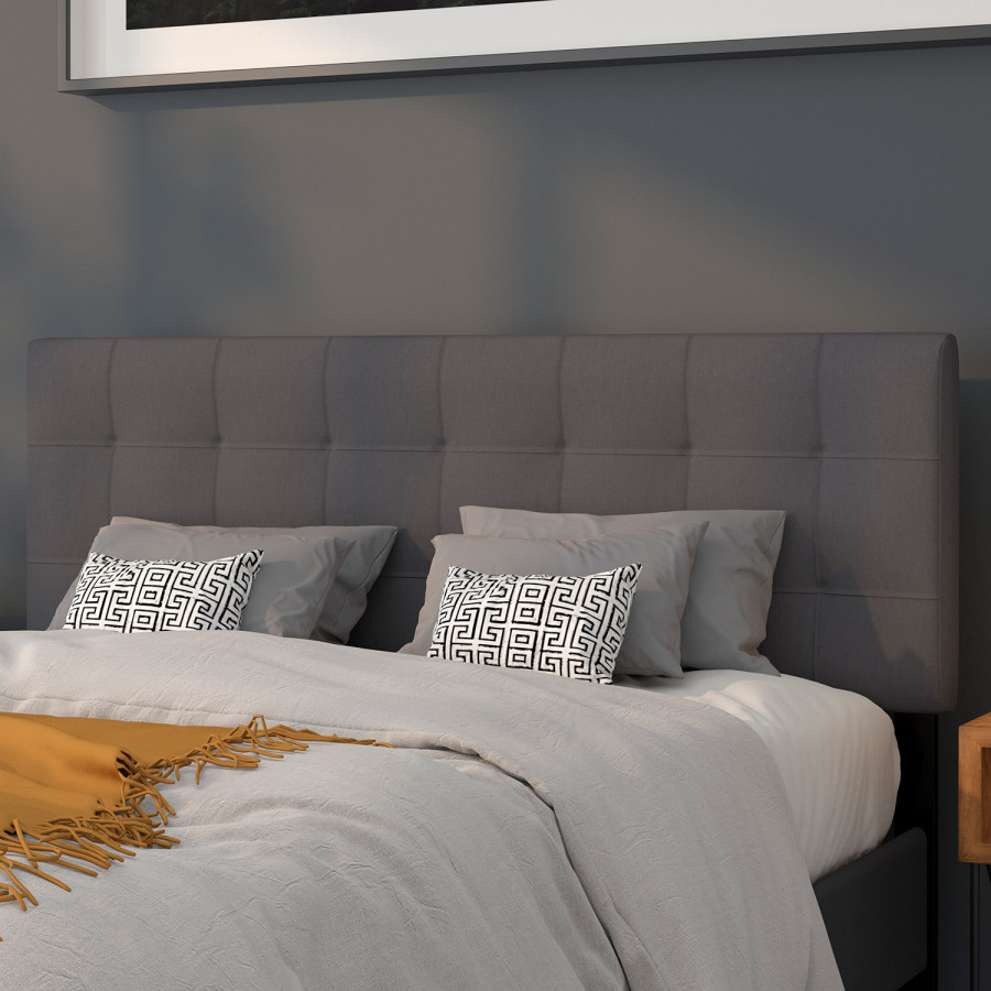 BLNK Bedford Fabric Tufted Upholstered Headboard - Dark Gray, Queen Size