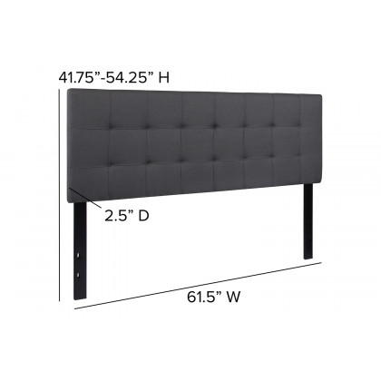 BLNK Bedford Fabric Tufted Upholstered Headboard - Dark Gray, Queen Size