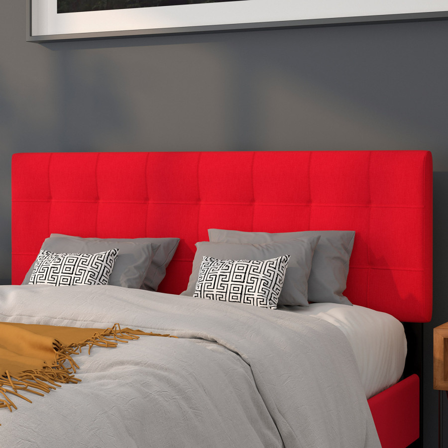 BLNK Bedford Fabric Tufted Upholstered Headboard - Red, Queen Size