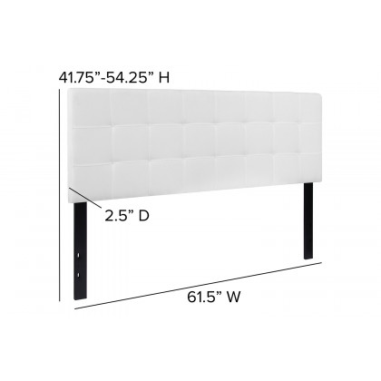BLNK Bedford Fabric Tufted Upholstered Headboard - White, Queen Size