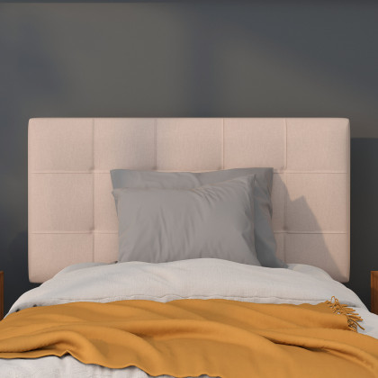 BLNK Bedford Fabric Tufted Upholstered Headboard - Beige, Twin Size