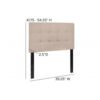 BLNK Bedford Fabric Tufted Upholstered Headboard - Beige, Twin Size