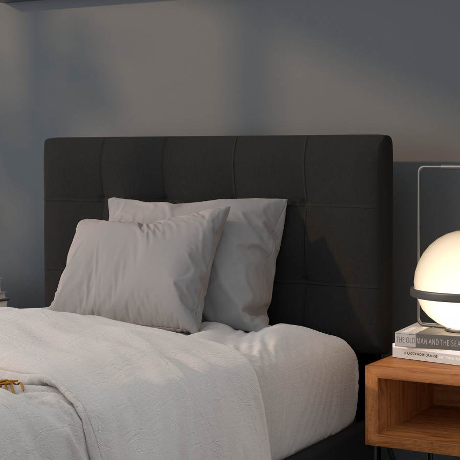 BLNK Bedford Fabric Tufted Upholstered Headboard - Black, Twin Size