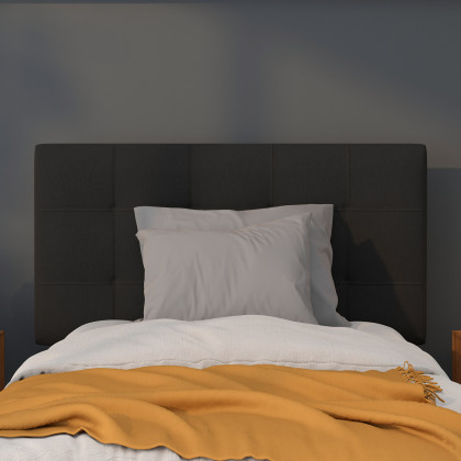 BLNK Bedford Fabric Tufted Upholstered Headboard - Black, Twin Size