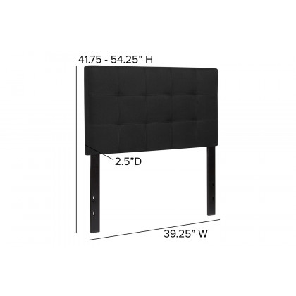 BLNK Bedford Fabric Tufted Upholstered Headboard - Black, Twin Size