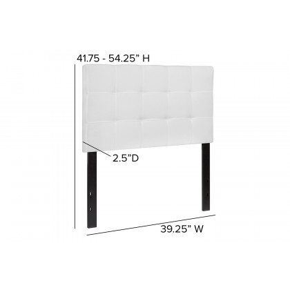 BLNK Bedford Fabric Tufted Upholstered Headboard - White, Twin Size