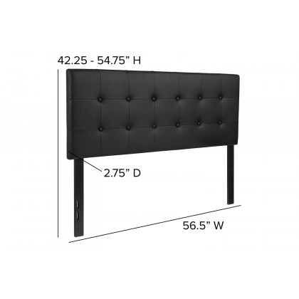 BLNK Lennox Vinyl Tufted Upholstered Headboard - Black, Full Size
