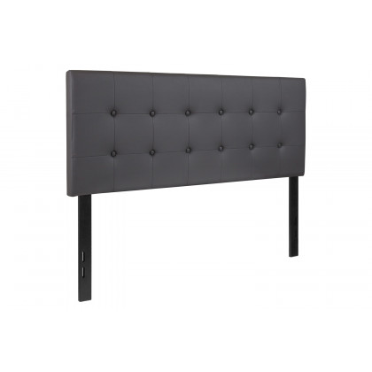 BLNK Lennox Vinyl Tufted Upholstered Headboard - Gray, Full Size