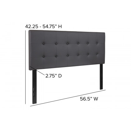 BLNK Lennox Vinyl Tufted Upholstered Headboard - Gray, Full Size