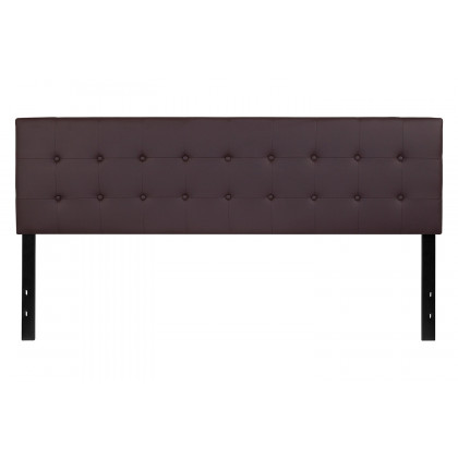 BLNK Lennox Vinyl Tufted Upholstered Headboard - Brown, King Size