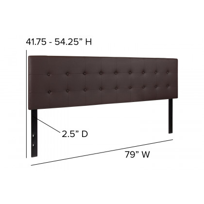 BLNK Lennox Vinyl Tufted Upholstered Headboard - Brown, King Size