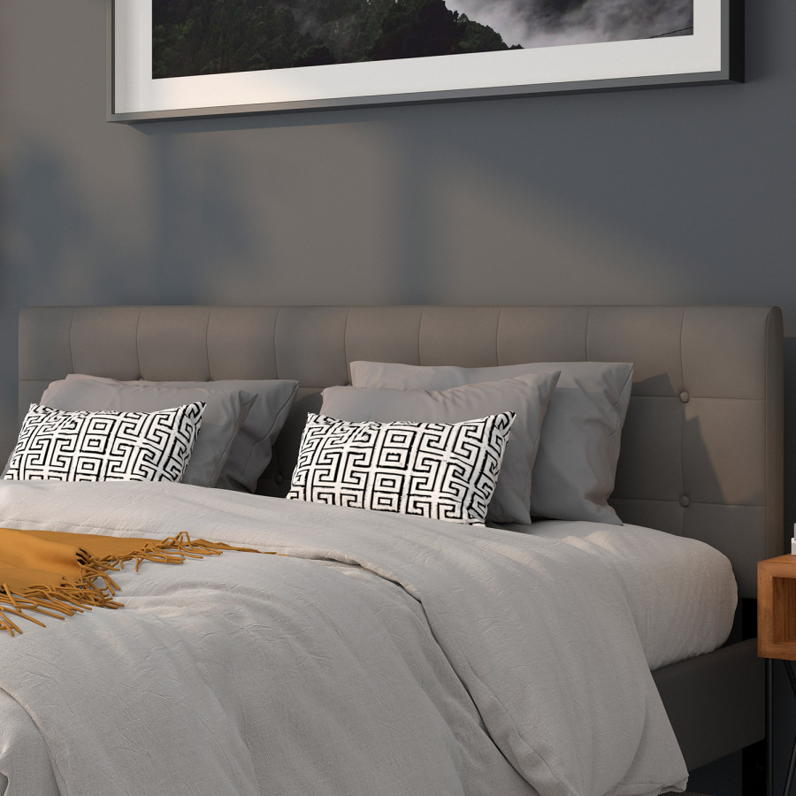 BLNK Lennox Vinyl Tufted Upholstered Headboard - Gray, King Size