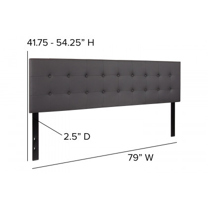 BLNK Lennox Vinyl Tufted Upholstered Headboard - Gray, King Size