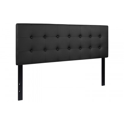 BLNK Lennox Vinyl Tufted Upholstered Headboard - Black, Queen Size