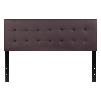 BLNK Lennox Vinyl Tufted Upholstered Headboard - Brown, Queen Size