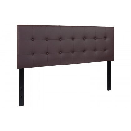 BLNK Lennox Vinyl Tufted Upholstered Headboard - Brown, Queen Size