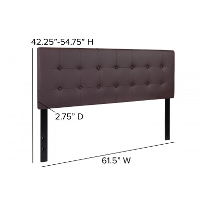 BLNK Lennox Vinyl Tufted Upholstered Headboard - Brown, Queen Size