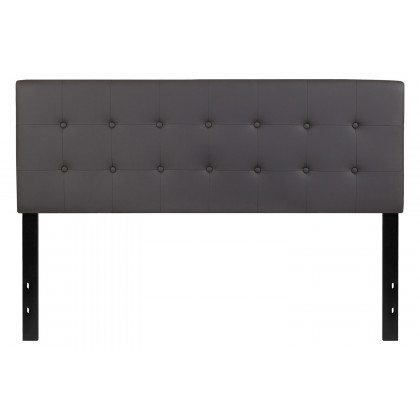 BLNK Lennox Vinyl Tufted Upholstered Headboard - Gray, Queen Size