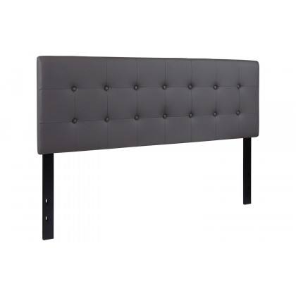 BLNK Lennox Vinyl Tufted Upholstered Headboard - Gray, Queen Size