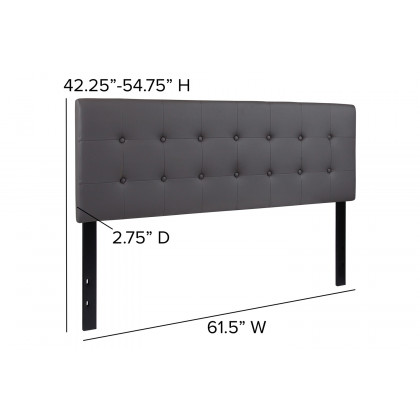 BLNK Lennox Vinyl Tufted Upholstered Headboard - Gray, Queen Size