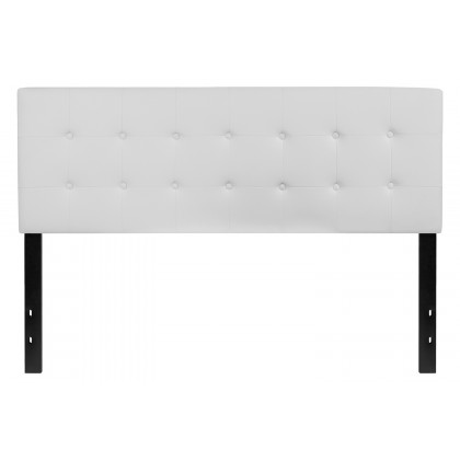 BLNK Lennox Vinyl Tufted Upholstered Headboard - White, Queen Size