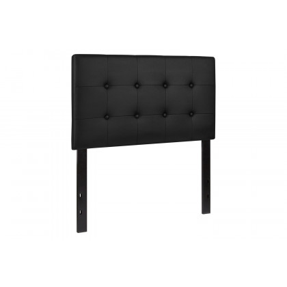 BLNK Lennox Vinyl Tufted Upholstered Headboard - Black, Twin Size