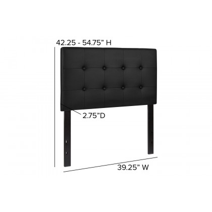 BLNK Lennox Vinyl Tufted Upholstered Headboard - Black, Twin Size