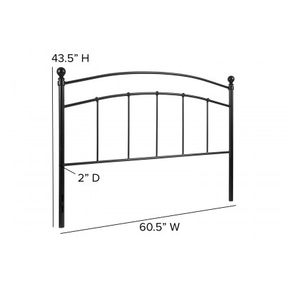 BLNK Woodstock Metal Decorative Headboard - Black, Queen Size
