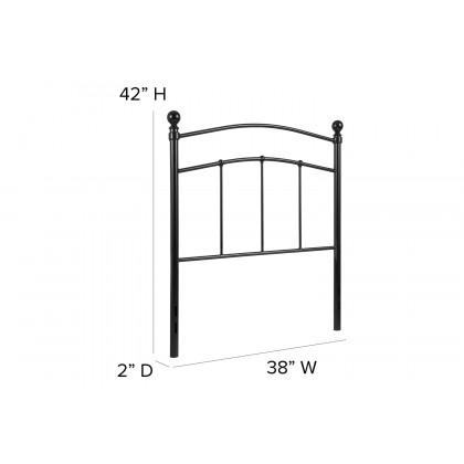 BLNK Woodstock Metal Decorative Headboard - Black, Twin Size