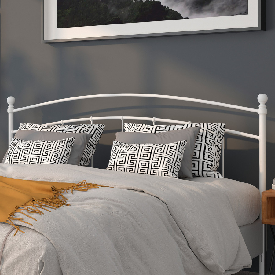 BLNK Woodstock Metal Decorative Headboard - White, King Size