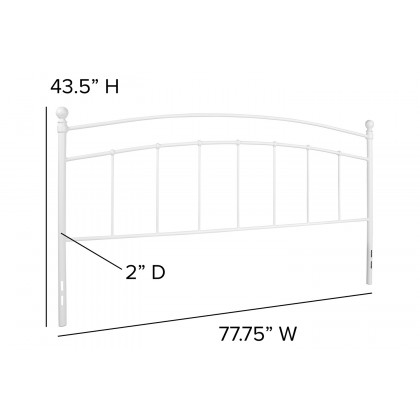 BLNK Woodstock Metal Decorative Headboard - White, King Size
