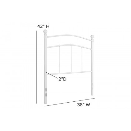 BLNK Woodstock Metal Decorative Headboard - White, Twin Size